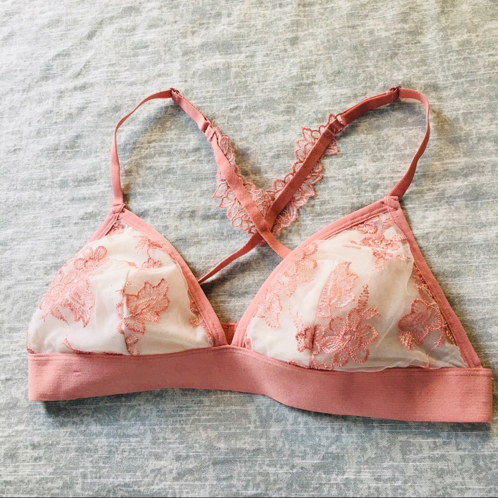 NWOT Sophie B. Y back padded bralette bra sz L